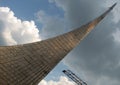 The shiny and brilliant Monument to the Conquerors of Space in Moscow, Russia Royalty Free Stock Photo